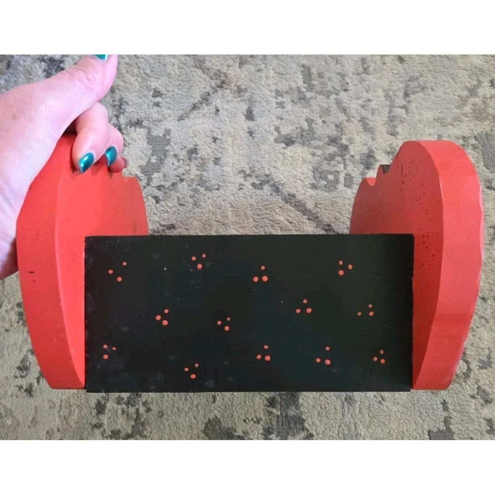 Vintage Hand Painted Wood Pumpkin Crate Witch, Black Cat, Moon Storage CUTE!!!